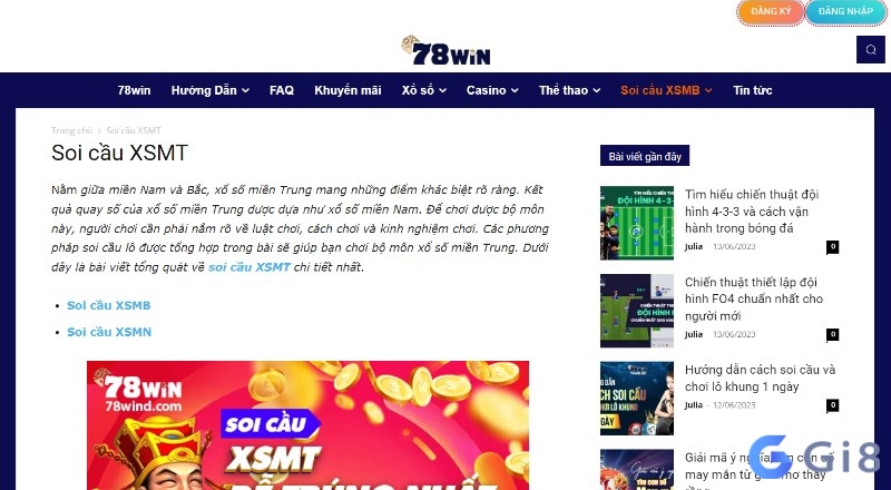 Trang tư vấn soi cầu, dự đoán đài miền Trung của 78win